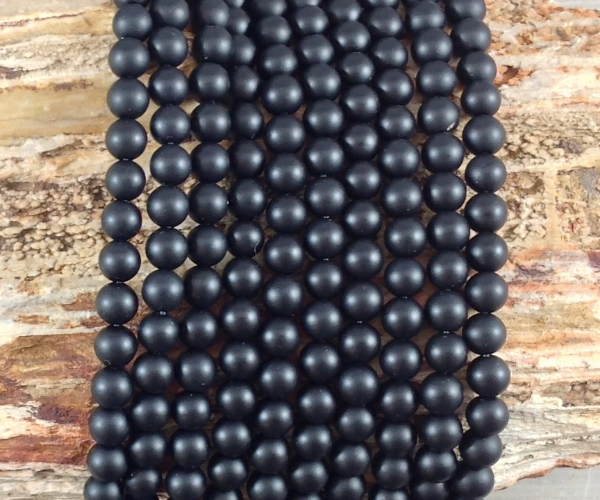 Matte Onyx aka Black Agate Round