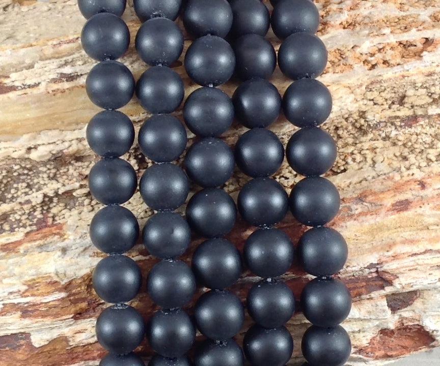 Matte Onyx aka Black Agate Round